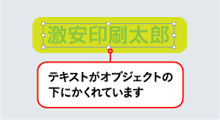 テキストがオブジェクトの下に隠れているイメージ