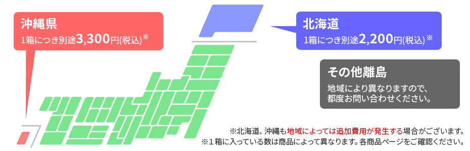 別途送料が発生する地域