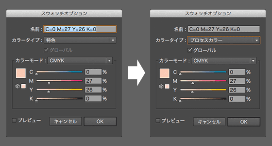 プロセスカラーに変更